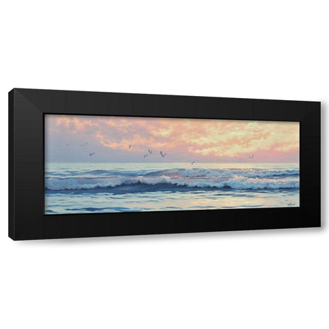 Surf by Sunset Black Modern Wood Framed Art Print with Double Matting by Adamov, Alexey