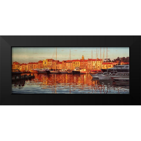 Rays by Sunset Black Modern Wood Framed Art Print by Adamov, Alexey