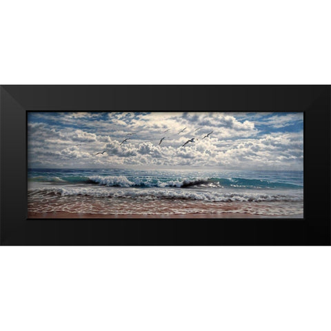 The Silver See Black Modern Wood Framed Art Print by Adamov, Alexey