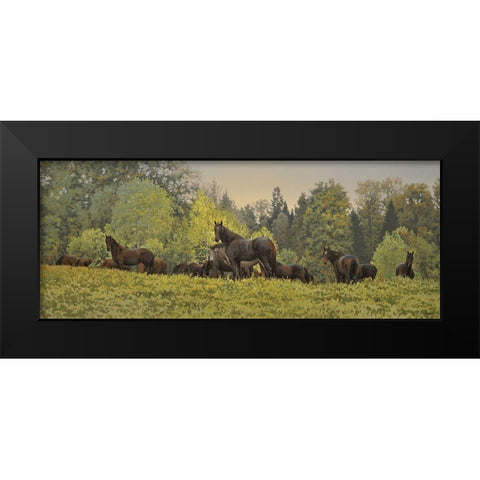 September Black Modern Wood Framed Art Print by Adamov, Alexey