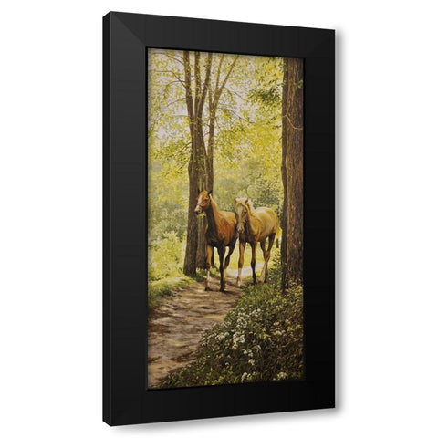 A Walk Black Modern Wood Framed Art Print with Double Matting by Adamov, Alexey
