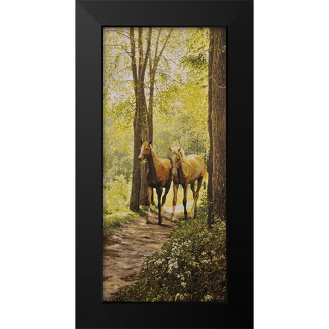 A Walk Black Modern Wood Framed Art Print by Adamov, Alexey