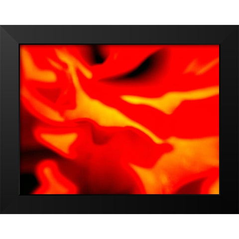Red Petal I Black Modern Wood Framed Art Print by Grayscale