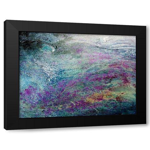 Turquoise Sediments Black Modern Wood Framed Art Print with Double Matting by Grayscale