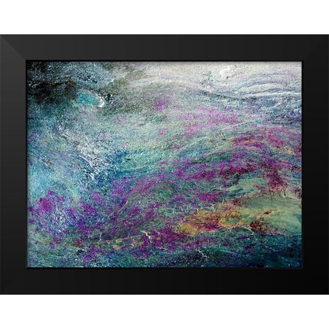 Turquoise Sediments Black Modern Wood Framed Art Print by Grayscale