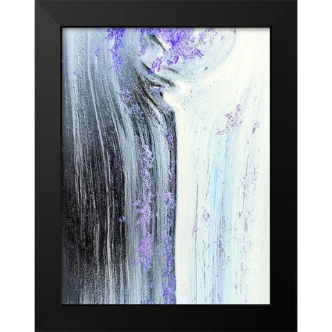 Liquid Silver Black Modern Wood Framed Art Print by Grayscale