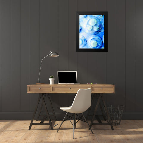 Blue Cells I Black Modern Wood Framed Art Print by Grayscale