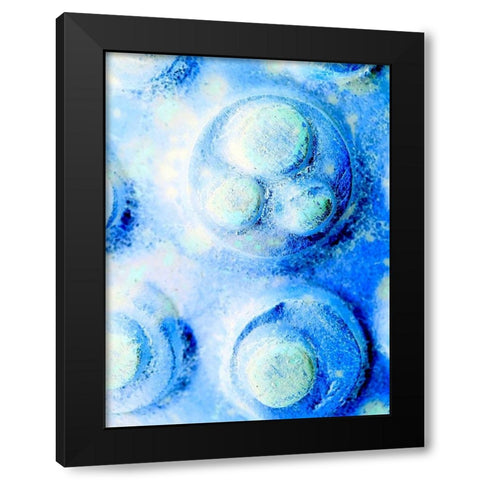 Blue Cells I Black Modern Wood Framed Art Print by Grayscale