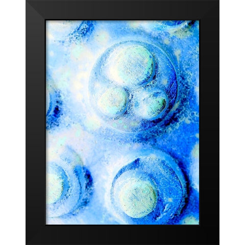 Blue Cells I Black Modern Wood Framed Art Print by Grayscale