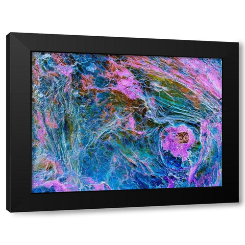 Lava Storm II Black Modern Wood Framed Art Print by Grayscale