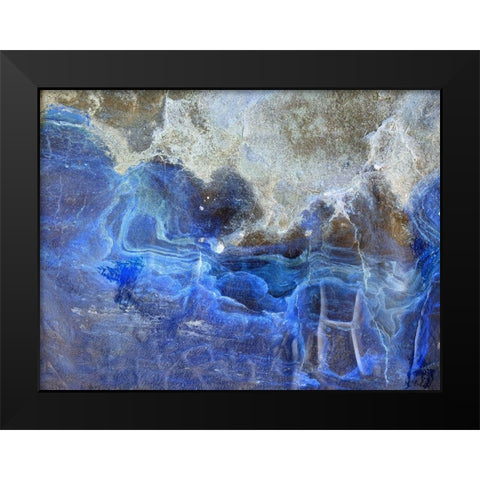 Blue Ribbons I Black Modern Wood Framed Art Print by Grayscale