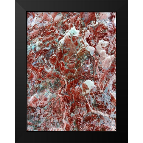 Red Texture I Black Modern Wood Framed Art Print by Grayscale