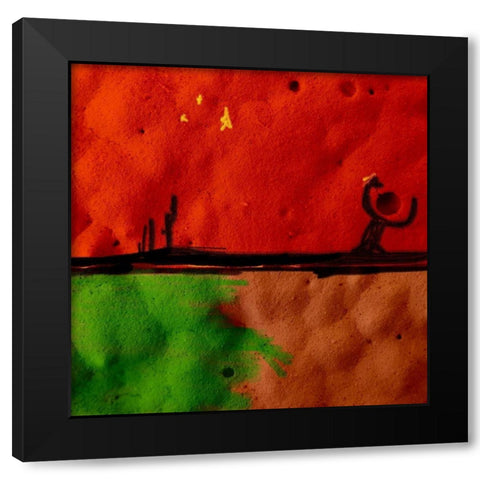Texture Block Ib Black Modern Wood Framed Art Print with Double Matting by Grayscale