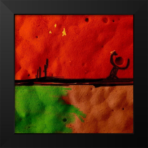 Texture Block Ib Black Modern Wood Framed Art Print by Grayscale