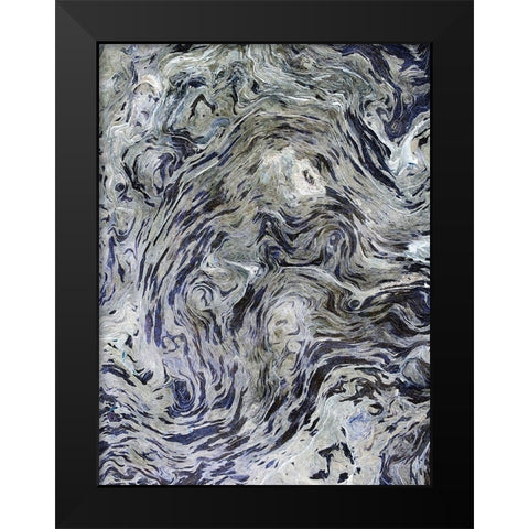 Texture Fluid I Black Modern Wood Framed Art Print by Grayscale