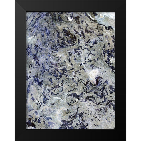 Texture Fluid II Black Modern Wood Framed Art Print by Grayscale