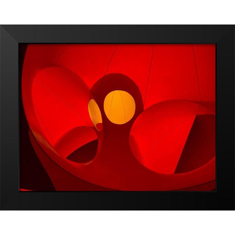 Red Curves I Black Modern Wood Framed Art Print by Grayscale