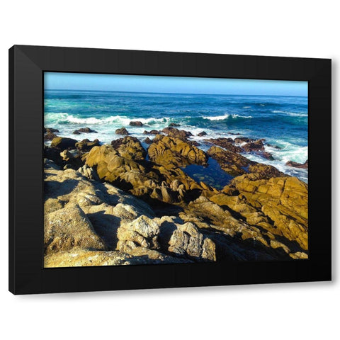 Beach Rocks III Black Modern Wood Framed Art Print by Grayscale