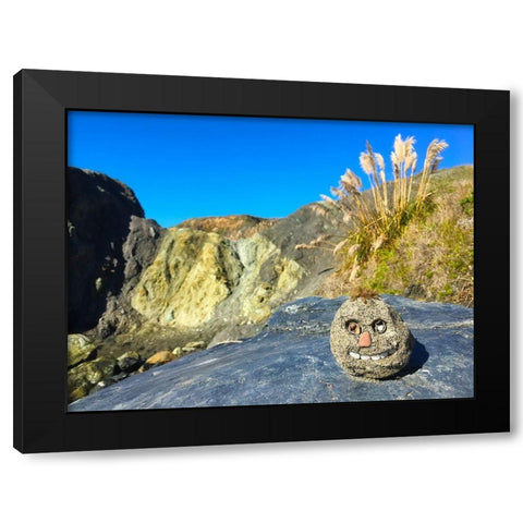 Beach Bum Black Modern Wood Framed Art Print by Grayscale