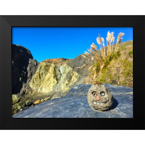 Beach Bum Black Modern Wood Framed Art Print by Grayscale