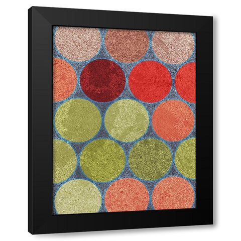 Circle Textures I Black Modern Wood Framed Art Print with Double Matting by Grayscale