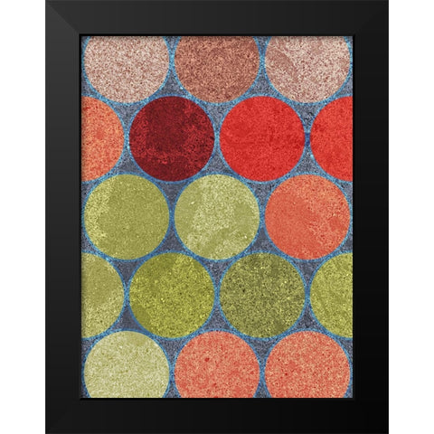 Circle Textures I Black Modern Wood Framed Art Print by Grayscale