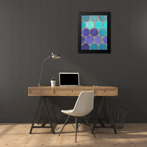 Circle Textures II Black Modern Wood Framed Art Print by Grayscale
