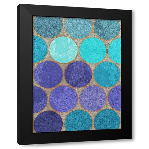Circle Textures II Black Modern Wood Framed Art Print with Double Matting by Grayscale