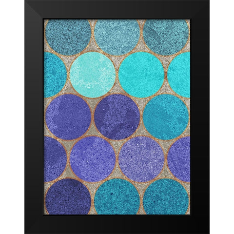 Circle Textures II Black Modern Wood Framed Art Print by Grayscale