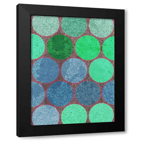 Circle Textures III Black Modern Wood Framed Art Print with Double Matting by Grayscale