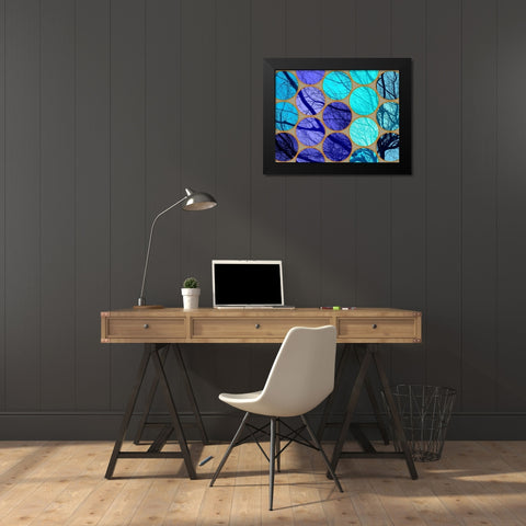 Circle Textures V Black Modern Wood Framed Art Print by Grayscale