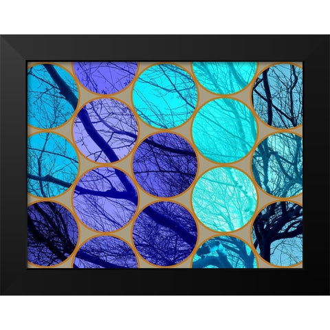 Circle Textures V Black Modern Wood Framed Art Print by Grayscale