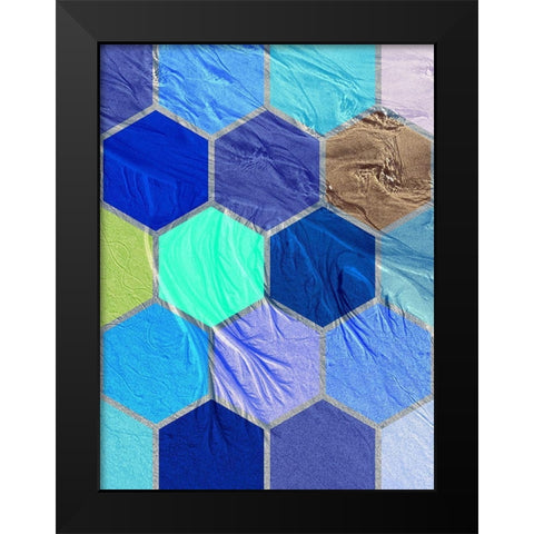 Hexagon Textures IV Black Modern Wood Framed Art Print by Grayscale