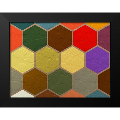 Hexagon Textures VI Black Modern Wood Framed Art Print by Grayscale