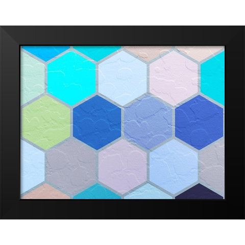 Hexagon Textures VII Black Modern Wood Framed Art Print by Grayscale