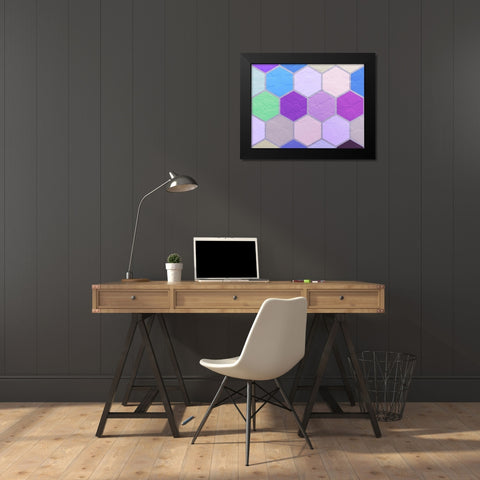 Hexagon Textures VIII Black Modern Wood Framed Art Print by Grayscale