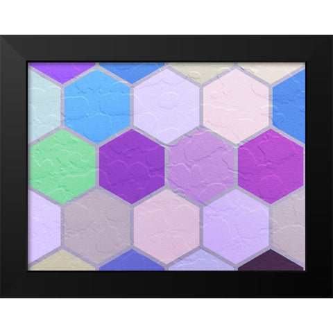 Hexagon Textures VIII Black Modern Wood Framed Art Print by Grayscale