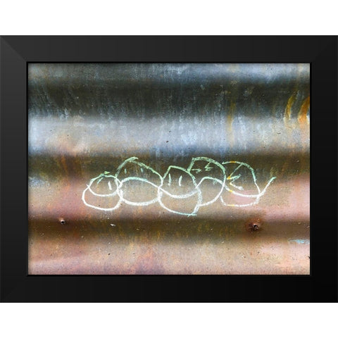 Emoji Faces I Black Modern Wood Framed Art Print by Grayscale