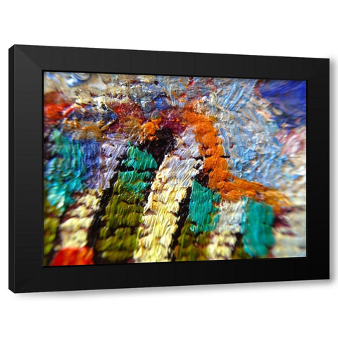 Paint Closeup VII Black Modern Wood Framed Art Print with Double Matting by Grayscale