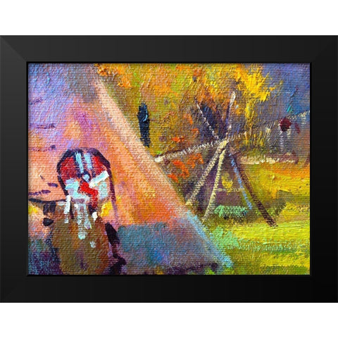 Paint Closeup X Black Modern Wood Framed Art Print by Grayscale