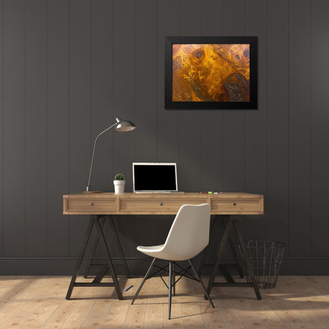 Wood Texture II Black Modern Wood Framed Art Print by Grayscale