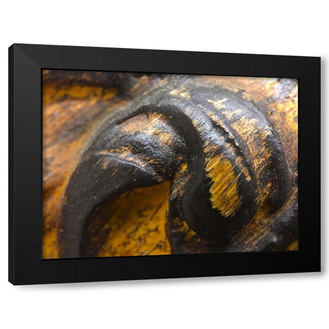 Wood Texture IV Black Modern Wood Framed Art Print with Double Matting by Grayscale