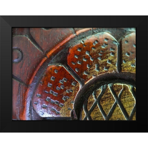 Wood Carving I Black Modern Wood Framed Art Print by Grayscale