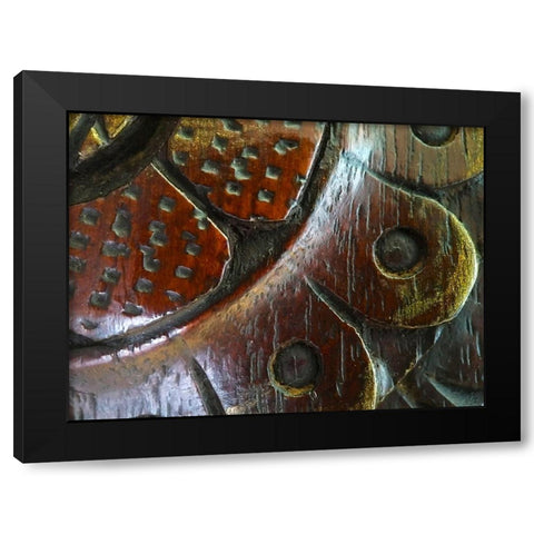 Wood Carving II Black Modern Wood Framed Art Print with Double Matting by Grayscale