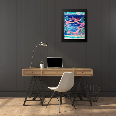 Wood Carving IV Black Modern Wood Framed Art Print by Grayscale