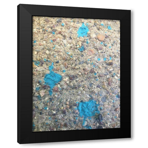 Turquoise Aggregate I Black Modern Wood Framed Art Print with Double Matting by Grayscale
