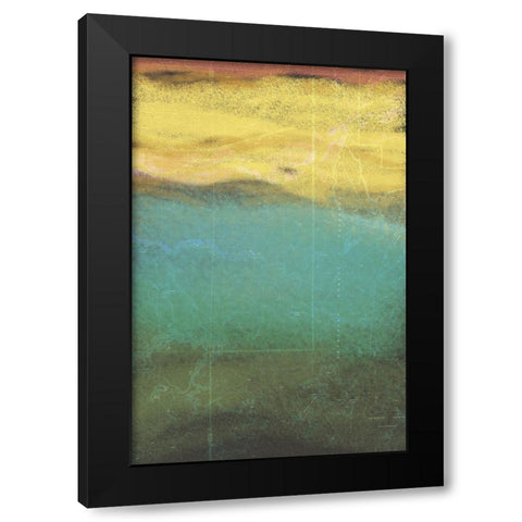 Petrified Map I Black Modern Wood Framed Art Print with Double Matting by Grayscale