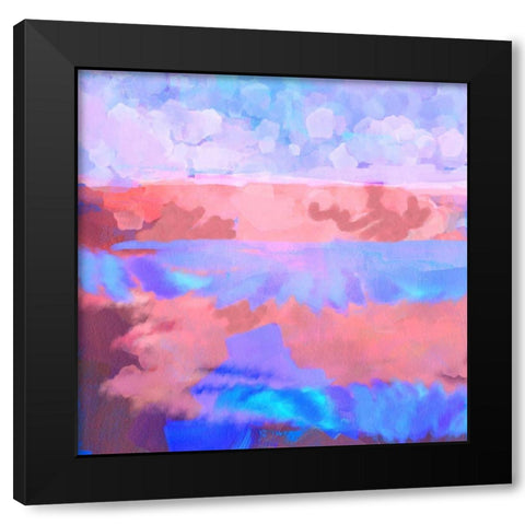 Cloud Stripes I Black Modern Wood Framed Art Print with Double Matting by Grayscale