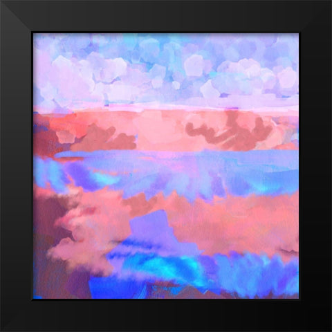 Cloud Stripes I Black Modern Wood Framed Art Print by Grayscale