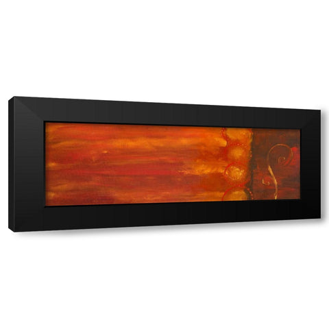 Scroll Painting I Black Modern Wood Framed Art Print with Double Matting by Grayscale